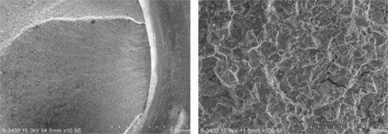斷面宏觀形貌 斷裂源區微觀形貌