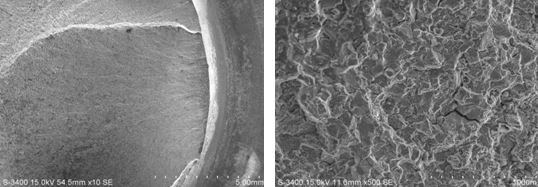 斷面宏觀形貌 斷裂源區微觀形貌