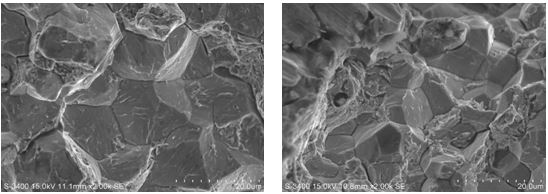 圖12-69 斷面A區微觀形貌 斷面B區微觀形貌
