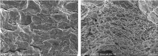 圖9-10 疲勞條帶放大像圖9-11 最終斷裂區韌窩形貌