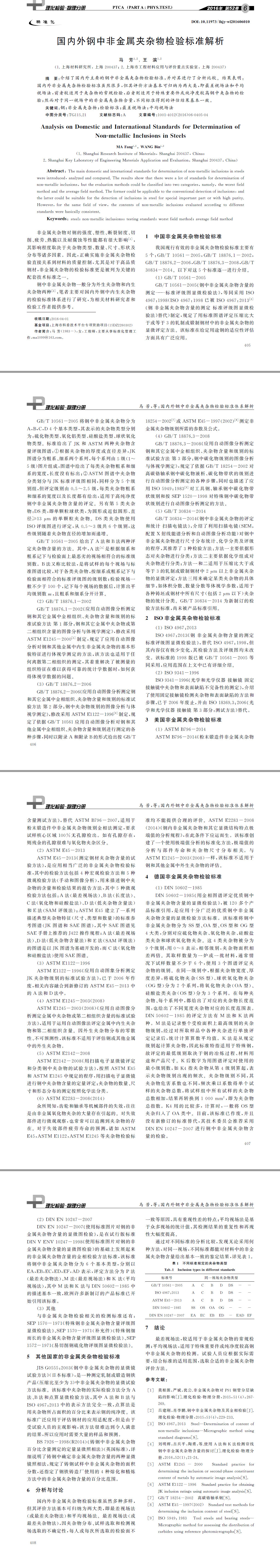 國內外鋼中非金屬夾雜物檢驗標準解析
